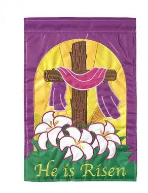 He is Risen Large Applique Flag