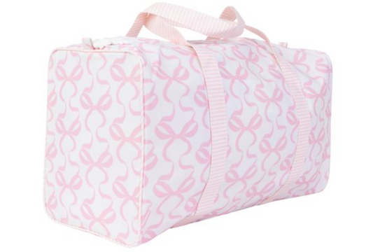 Bows on White Duffle Bag