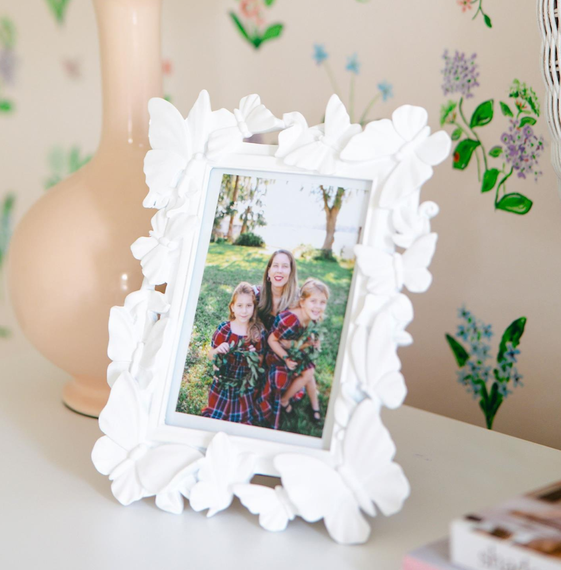 White Butterfly Picture Frame