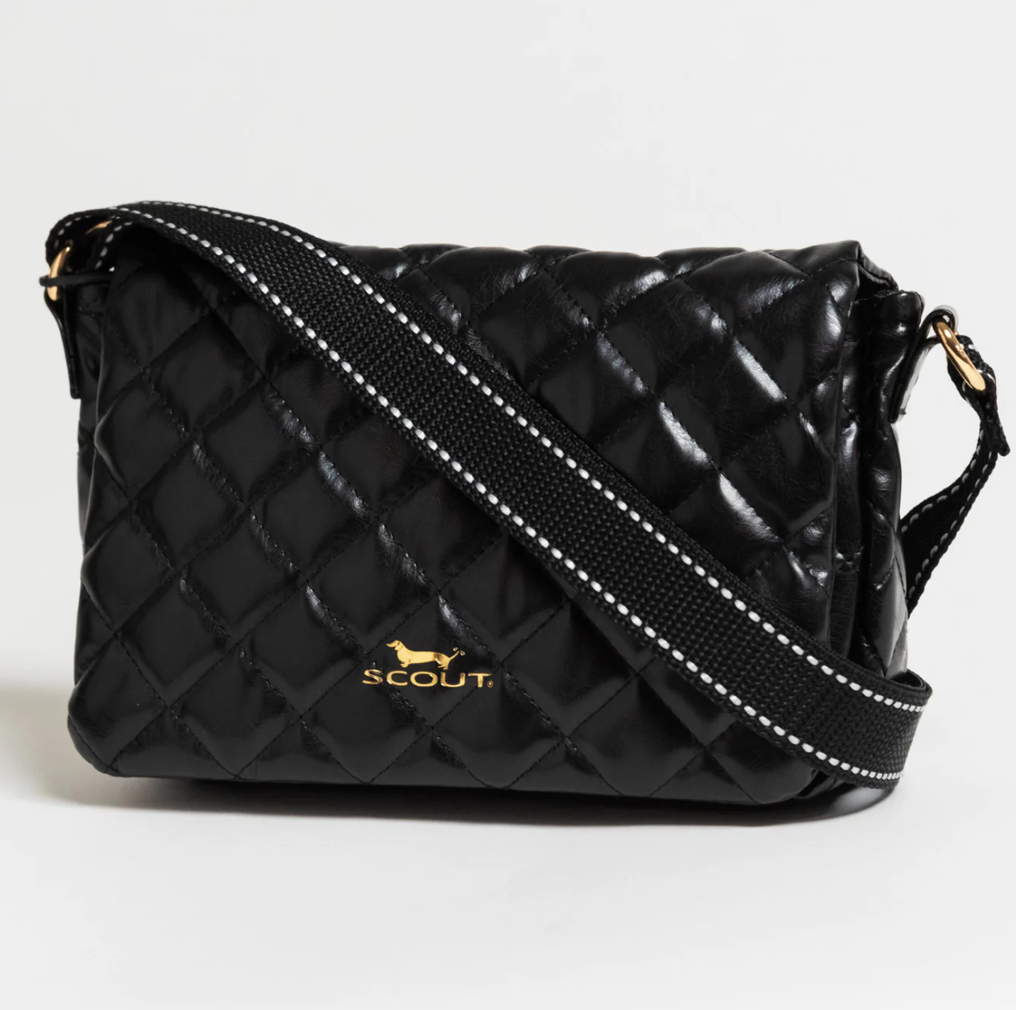After Hours Horizontal Quilted Crossbody - Black