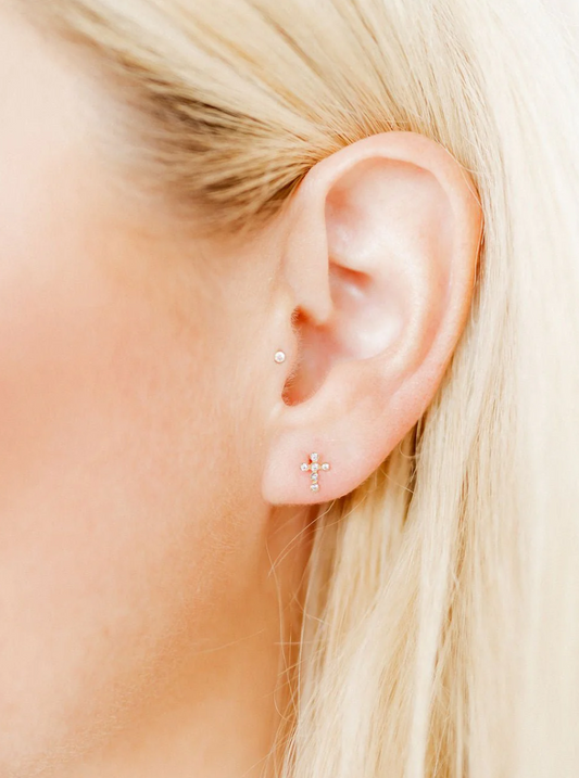 Screwback Stud - Clara Cross