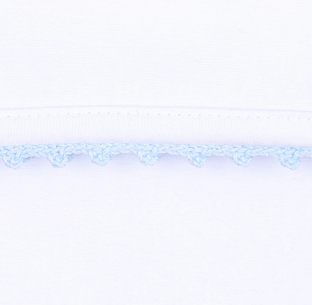 Baby Joy Converter with Blue Crochet Trim