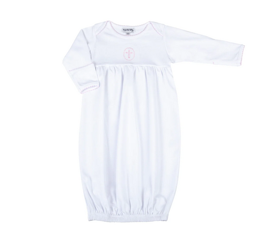 Blessed Embroidered Gown - Pink Preemie