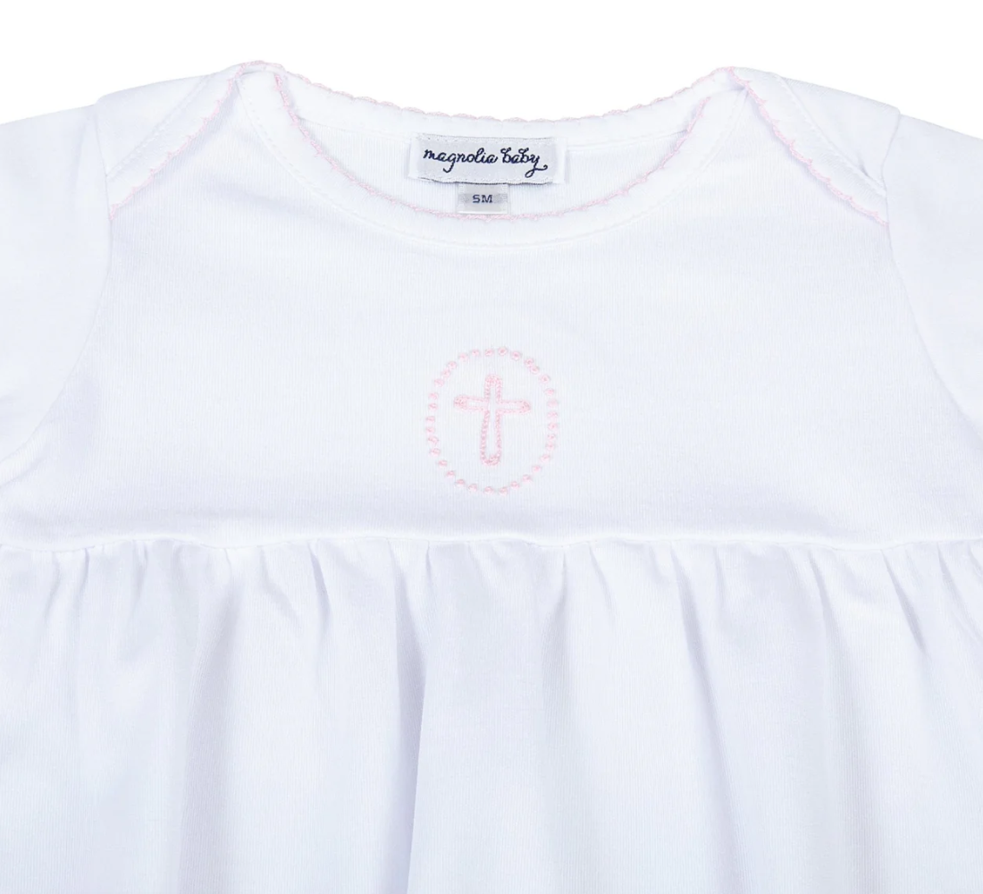Blessed Embroidered Gown - Pink Preemie