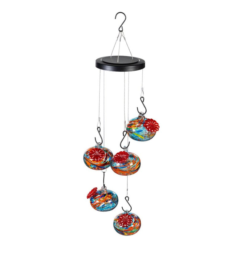 Hanging Globes Glass Hummingbird Feeder