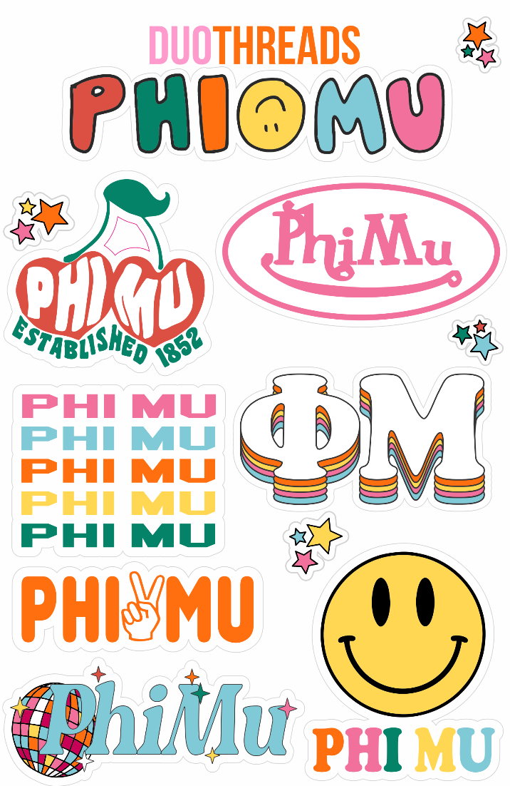 Sorority Rainbow Sticker Sheet