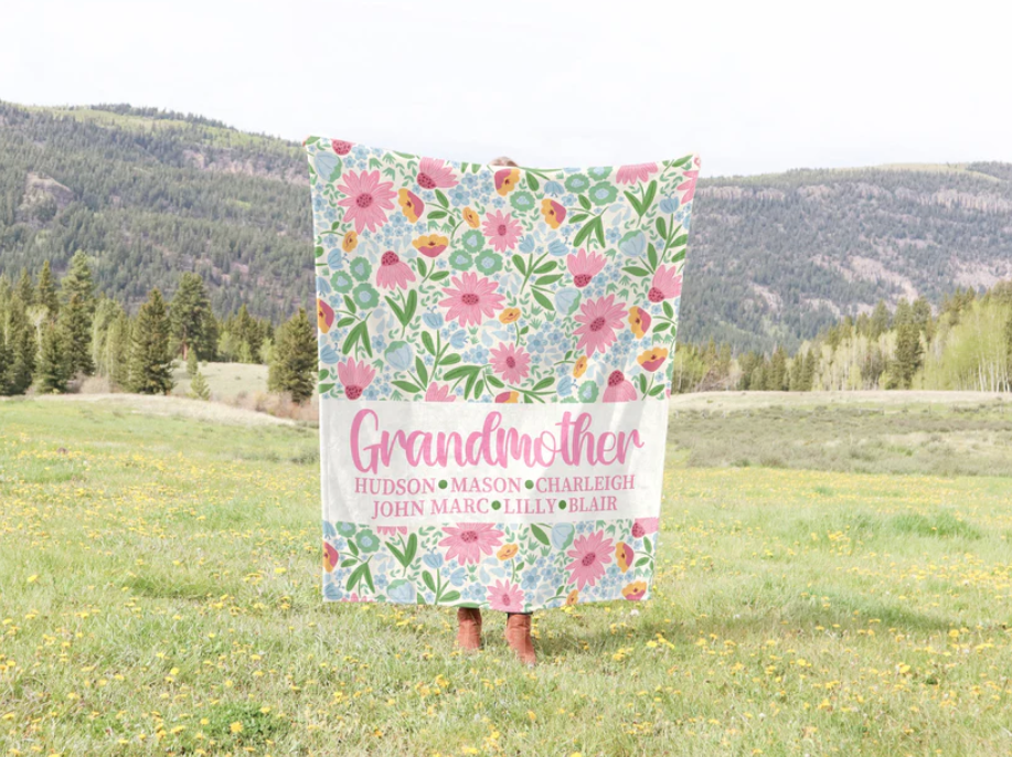 Custom Wild Flowers Family Blanket