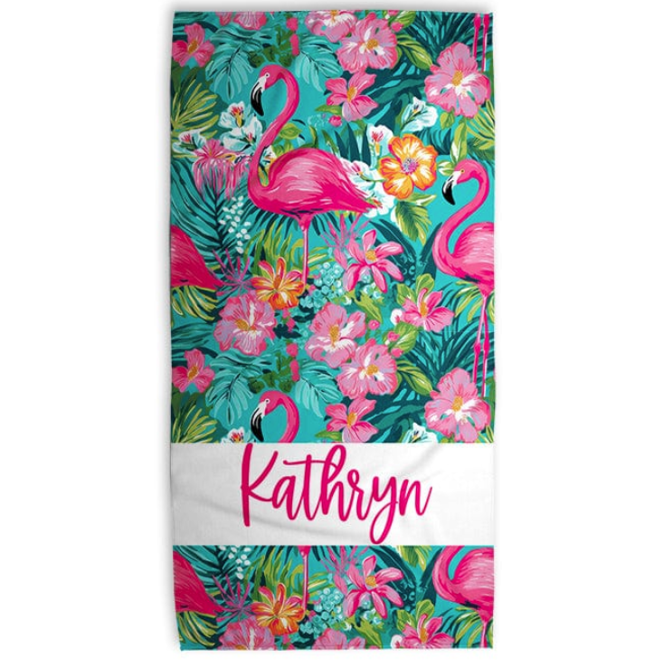 Preppy Flamingo Towel