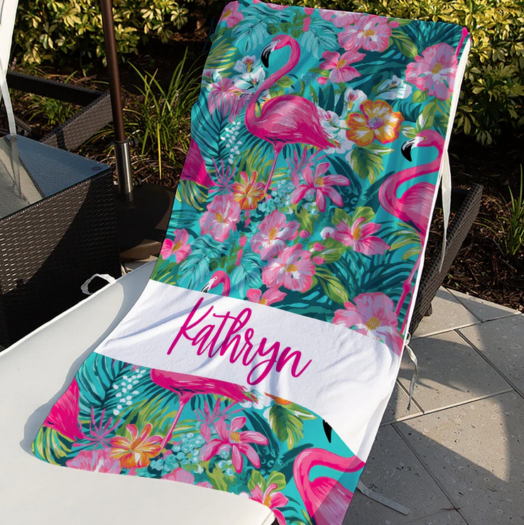 Preppy Flamingo Towel