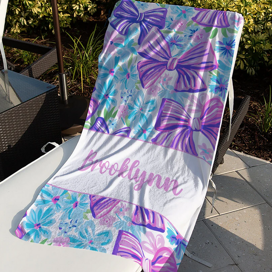 Purple Bow Towel