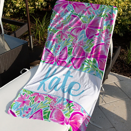 Pink Bow Towel