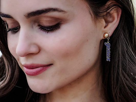 Canvas Enamel Geaux Earrings