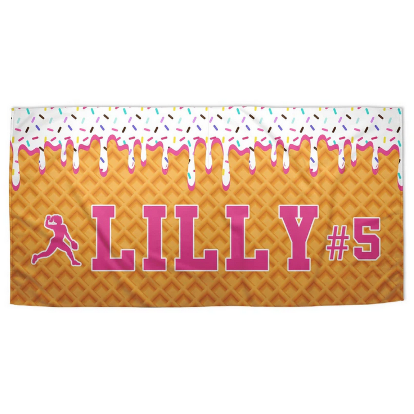 Ice Cream Drip Softball Towel