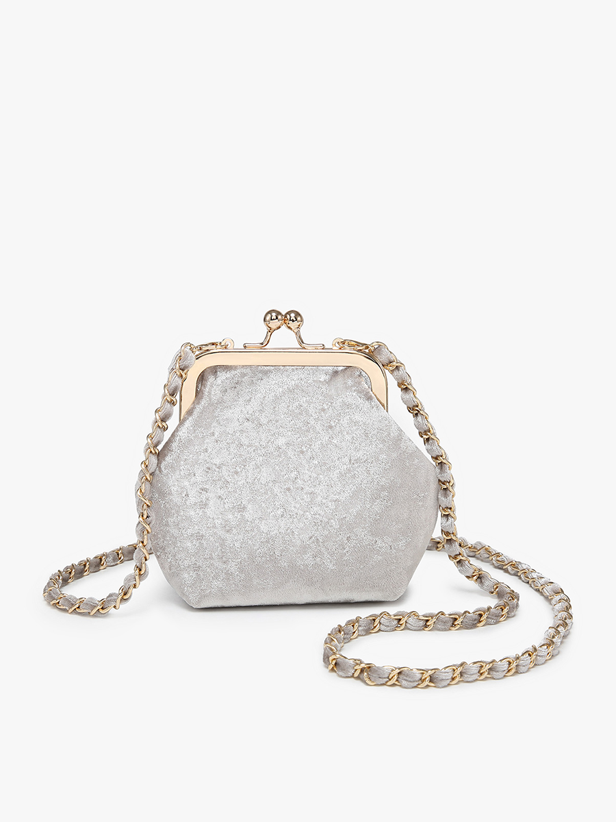 Velvet Coin Pouch Crossbody: Black