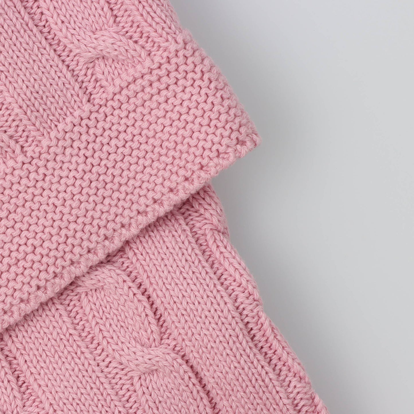 Baby Blanket with Braided Cotton Knit: Light Blue