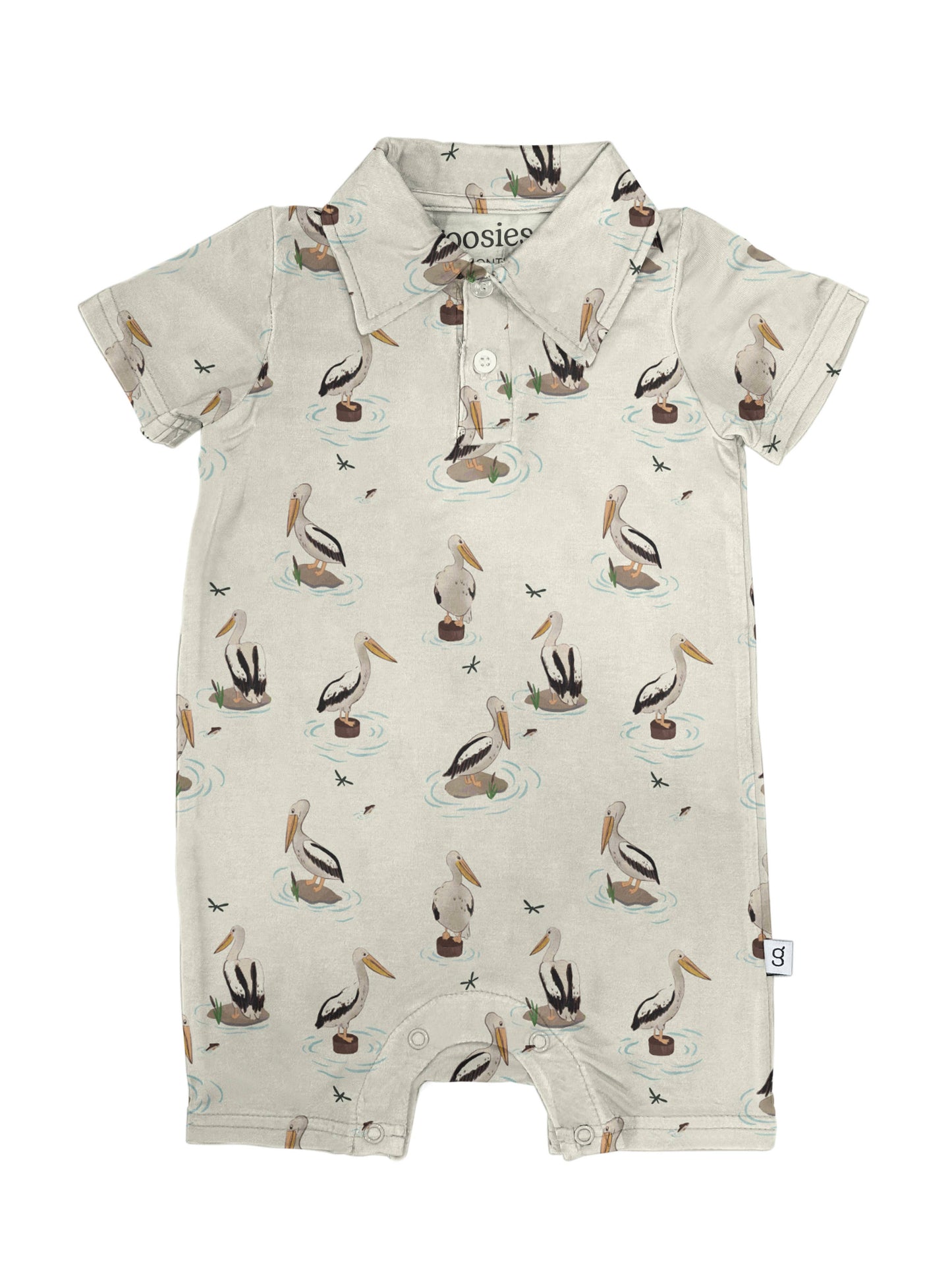 Coastal Pelicans SS Polo Romper