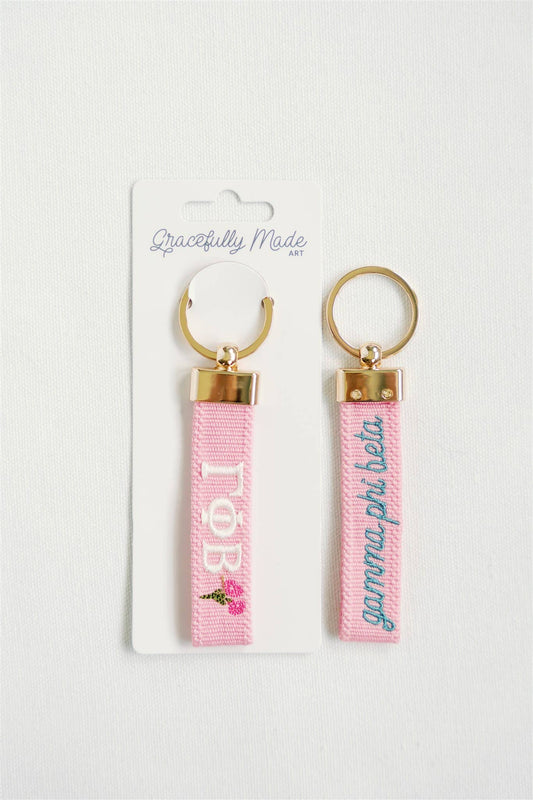 Gamma Phi Beta Embroidered Keychain