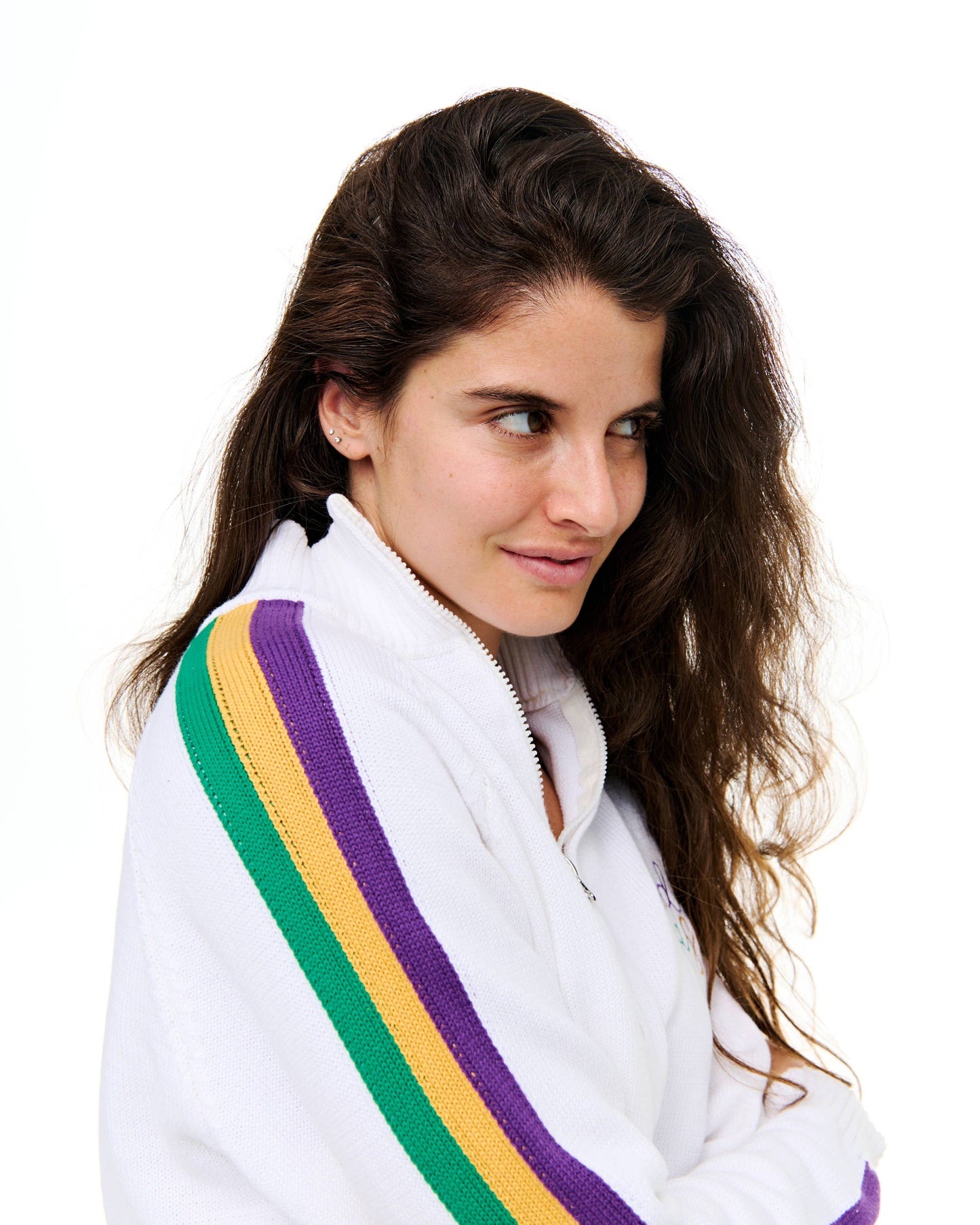 Mardi Gras embroidered quarter zip