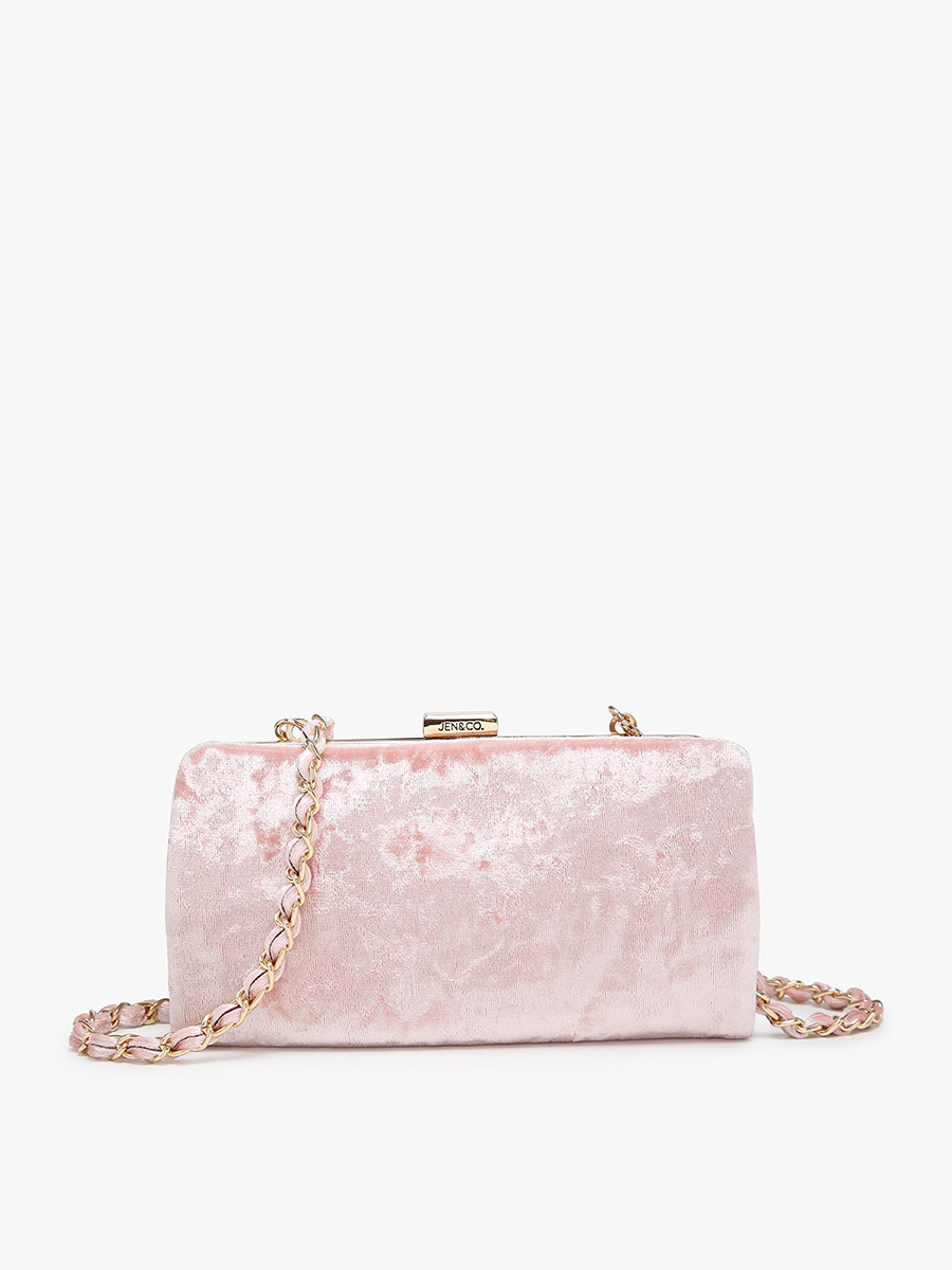 Sue Velvet Wallet Pouch Crossbody: Black