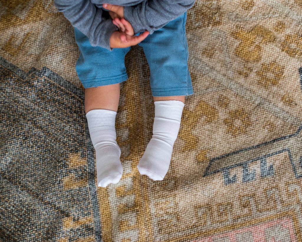 Cloud Nonslip Silicone Grip Baby Socks - White