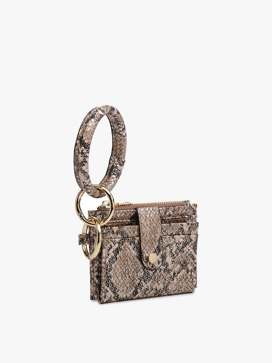 Mini Snap Wallet w/ Ring: Bone