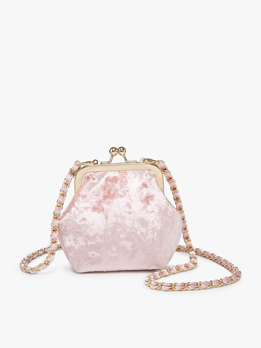 Velvet Coin Pouch Crossbody: White