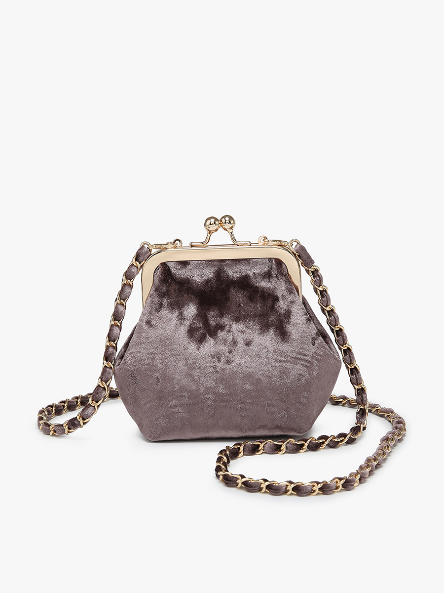 Velvet Coin Pouch Crossbody: Black