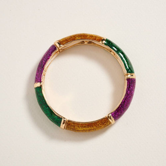 Glitter Mardi Gras Enamel Bracelet