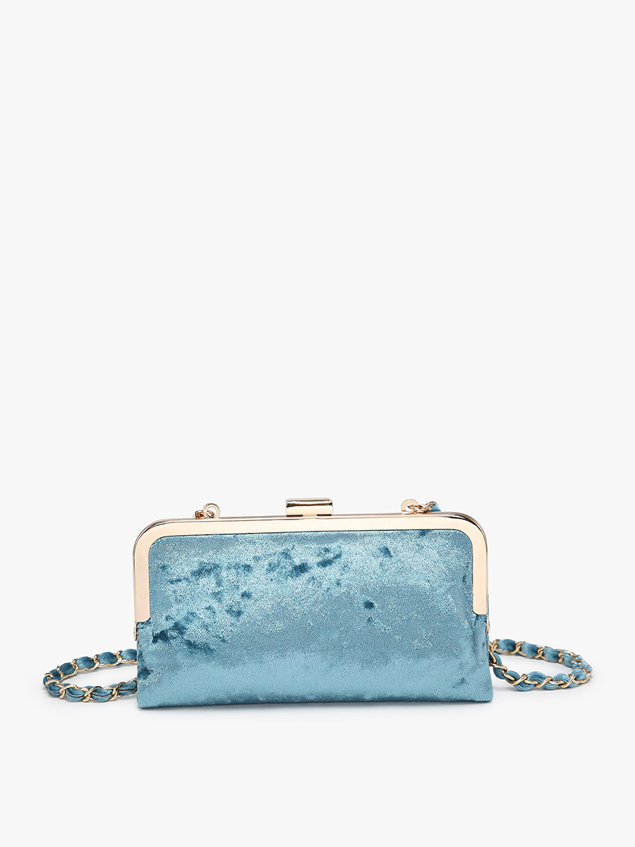 Sue Velvet Wallet Pouch Crossbody: Black