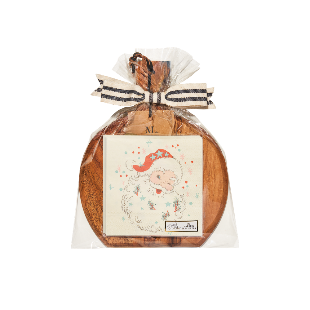 Vintage Santa Acacia Board Gift Kit