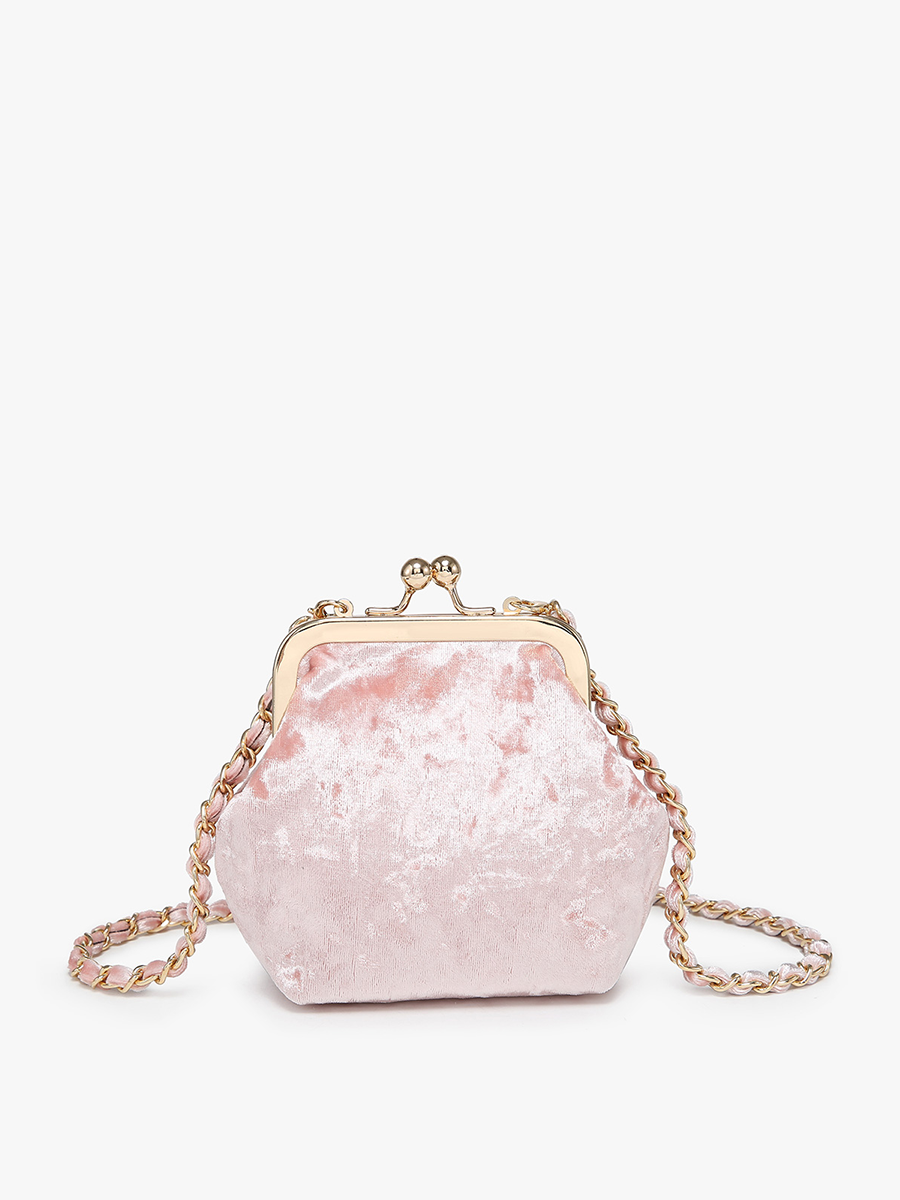 Velvet Coin Pouch Crossbody: White