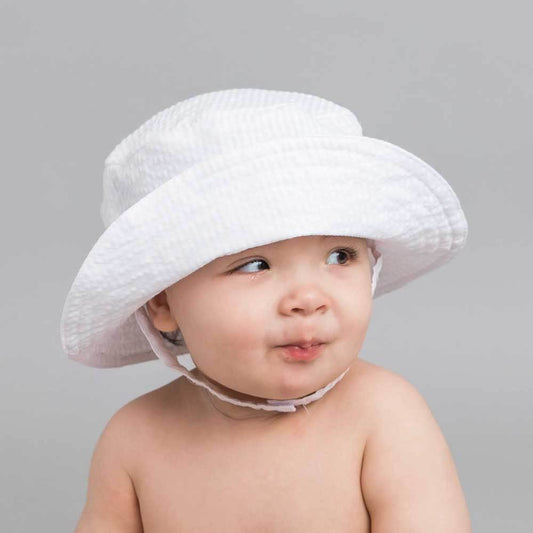 White Seersucker Bucket Hat Baby & Toddler: 2-4 Years