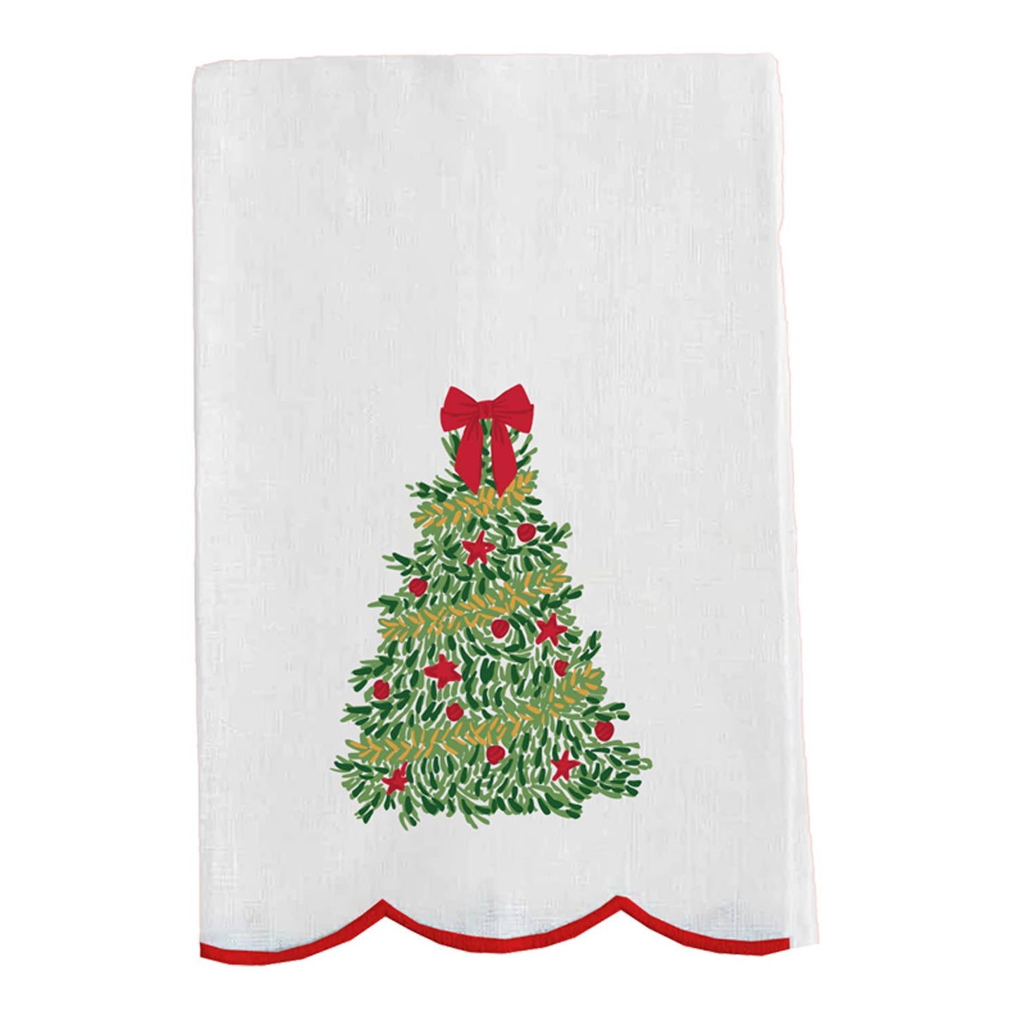 Tea Towel Traditional Tree Embroidered
