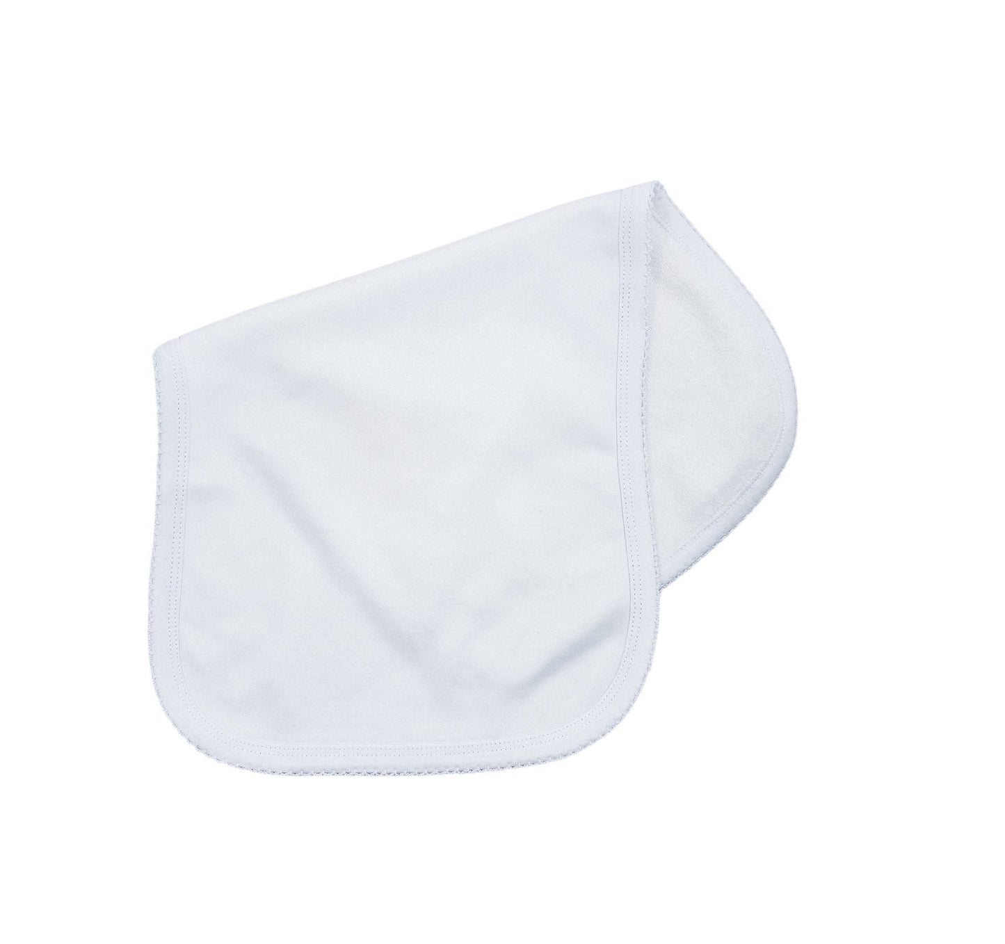 Burp Cloth - Picot outside: White w/ White Trim