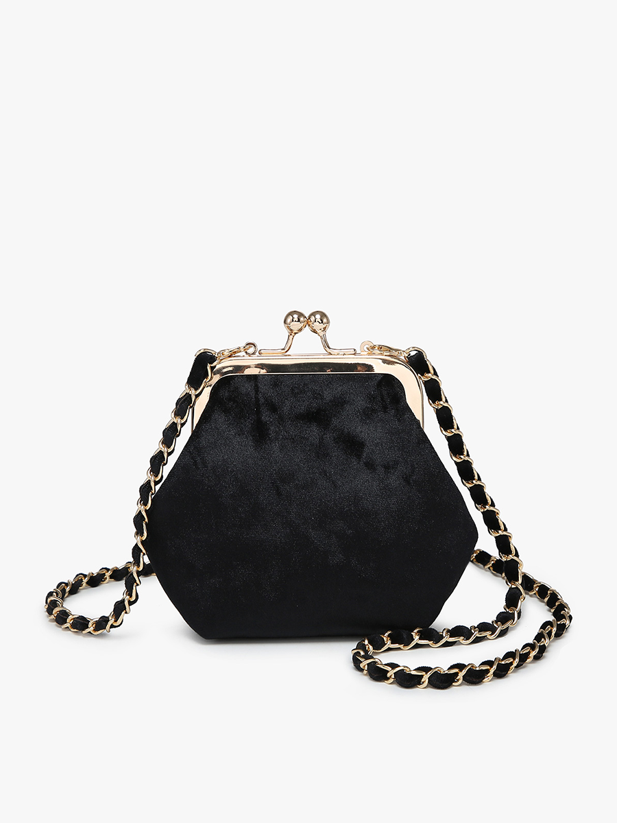 Velvet Coin Pouch Crossbody: White