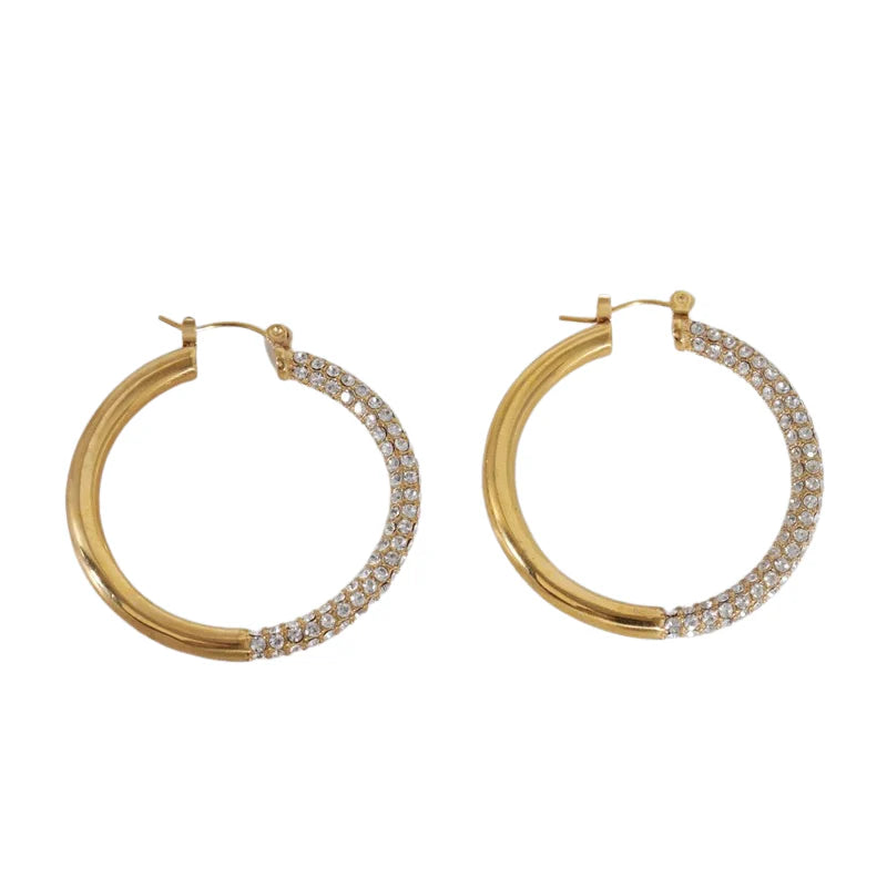 Pave Diamond Simulated Hoops