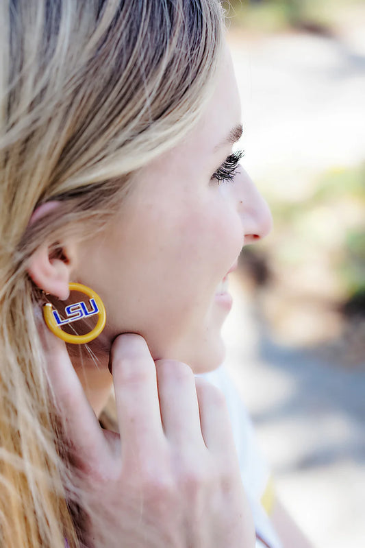LSU Tigers Logo Enamel Earrings