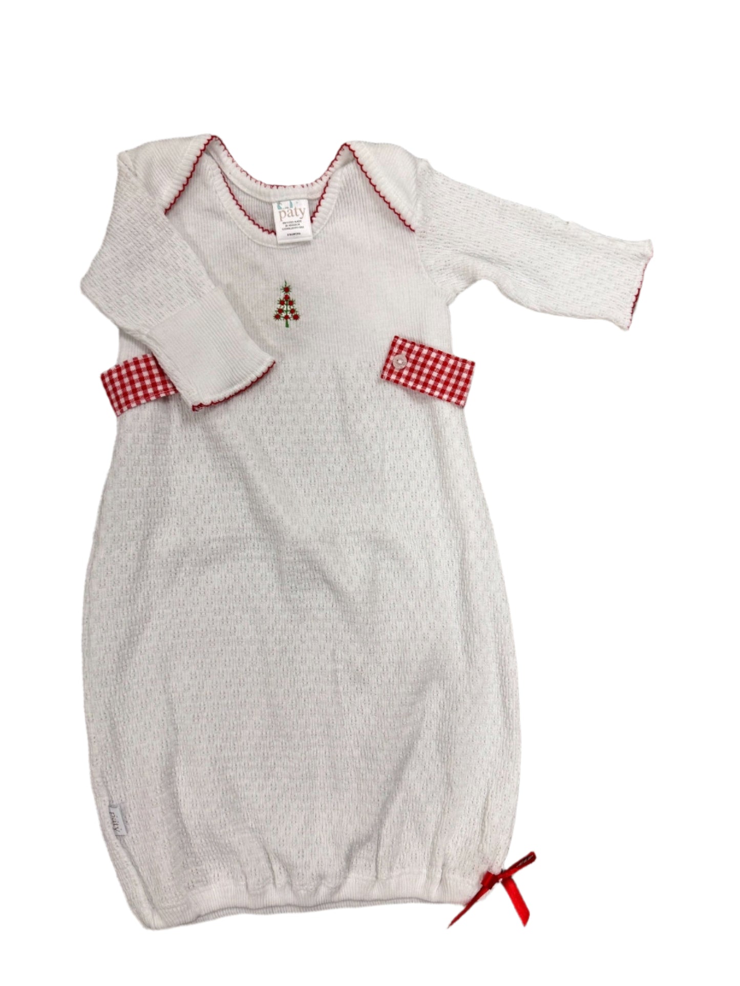 Paty Christmas Tree Embroidered Gown - 3 Month