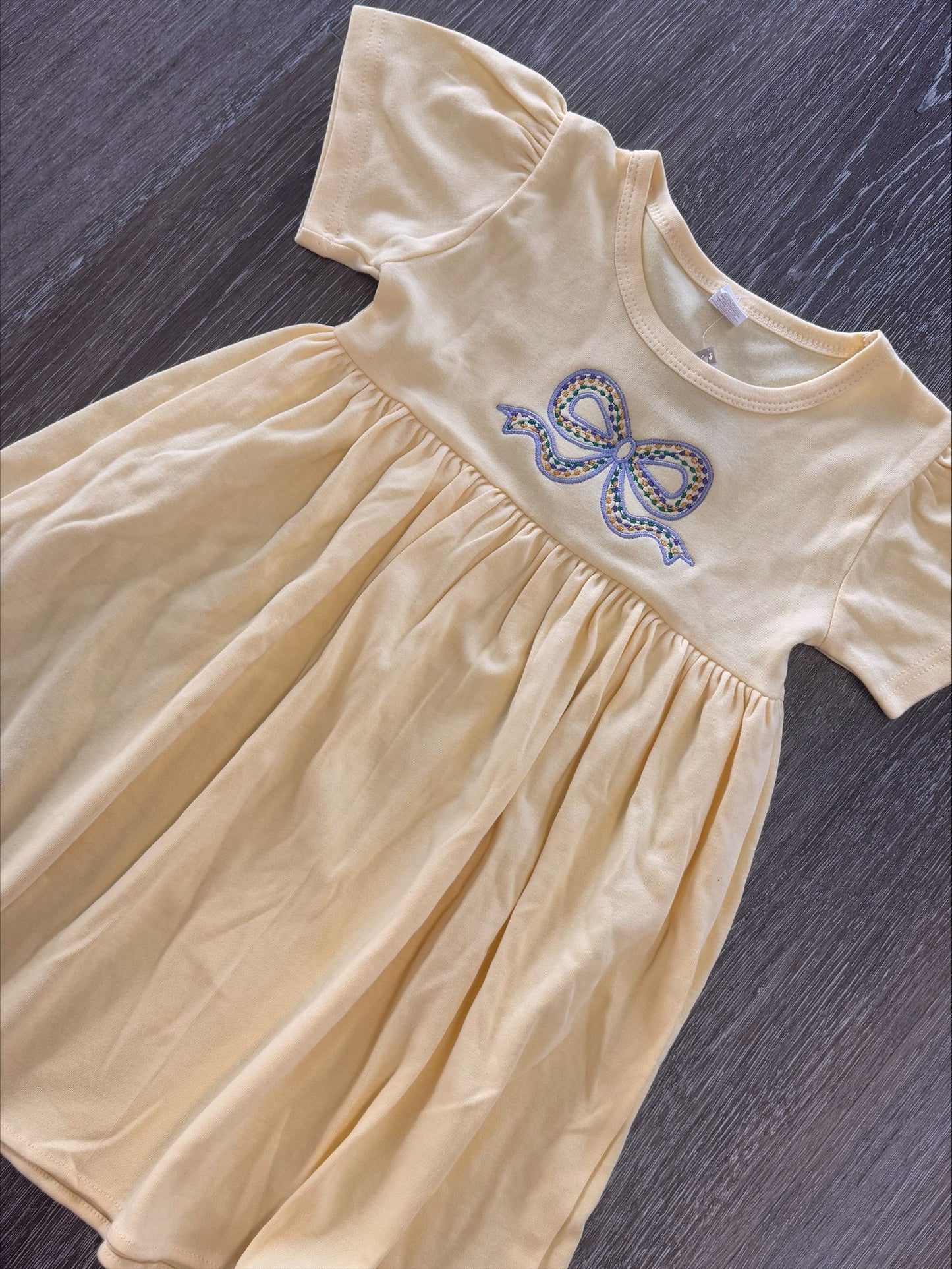 Bow Embroidered Mardi Gras Dress