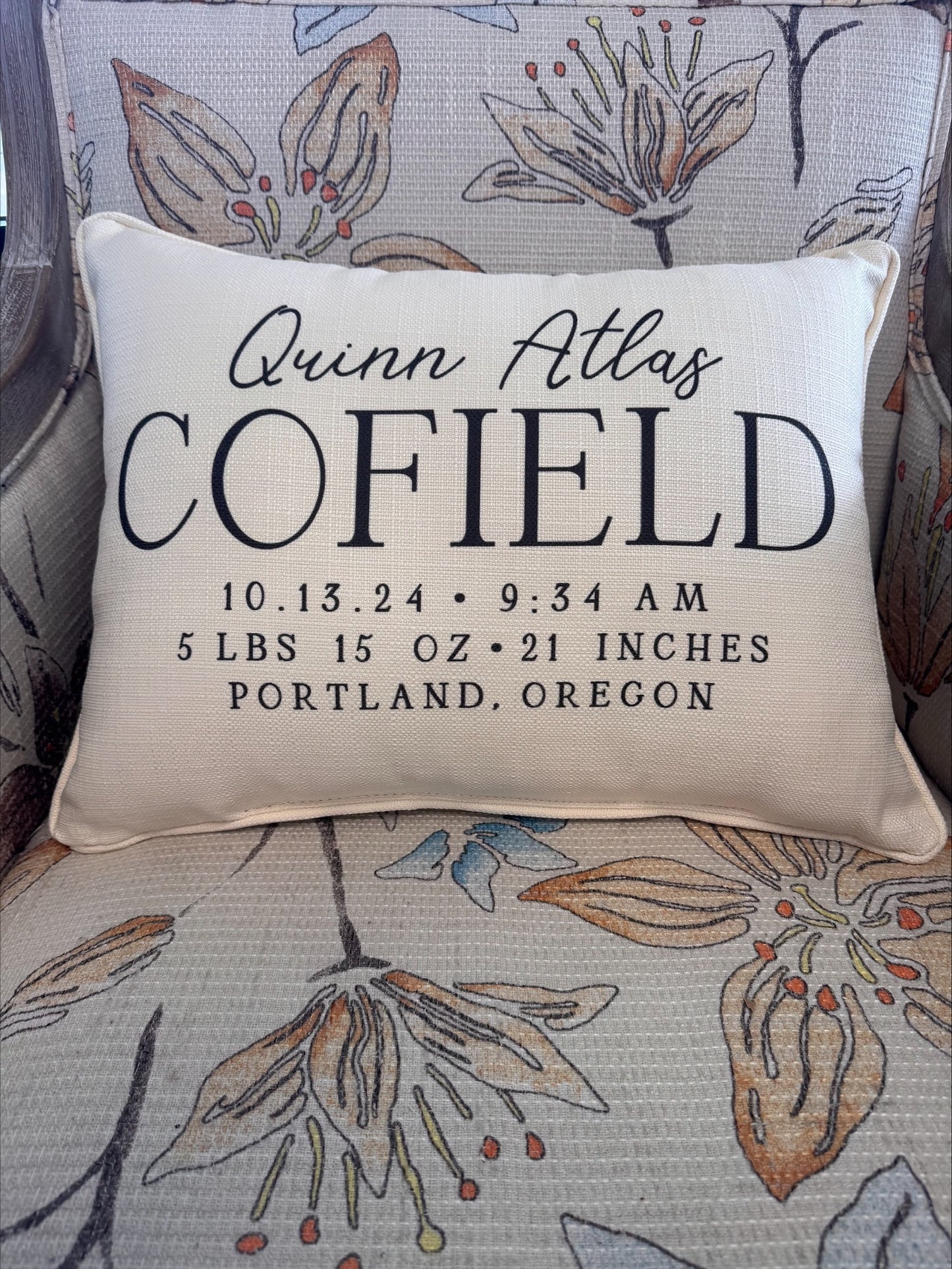 Birth Announcement Pillow