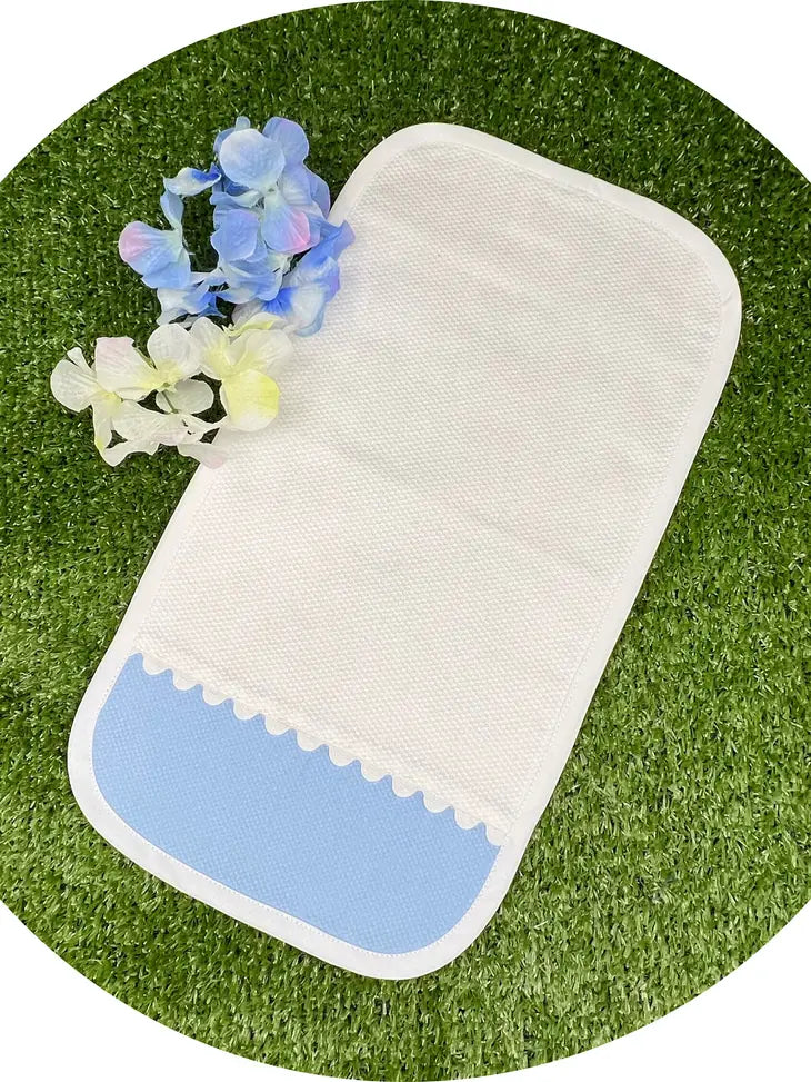 Blue Cotton Pique Burp Cloth