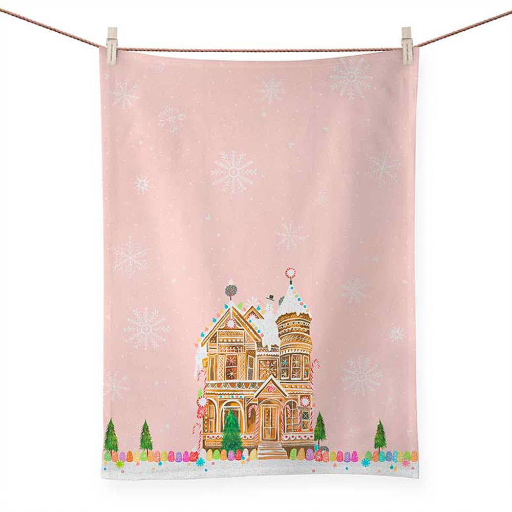 Holiday - Gingerbread House by Katie Daisy Tea Towels