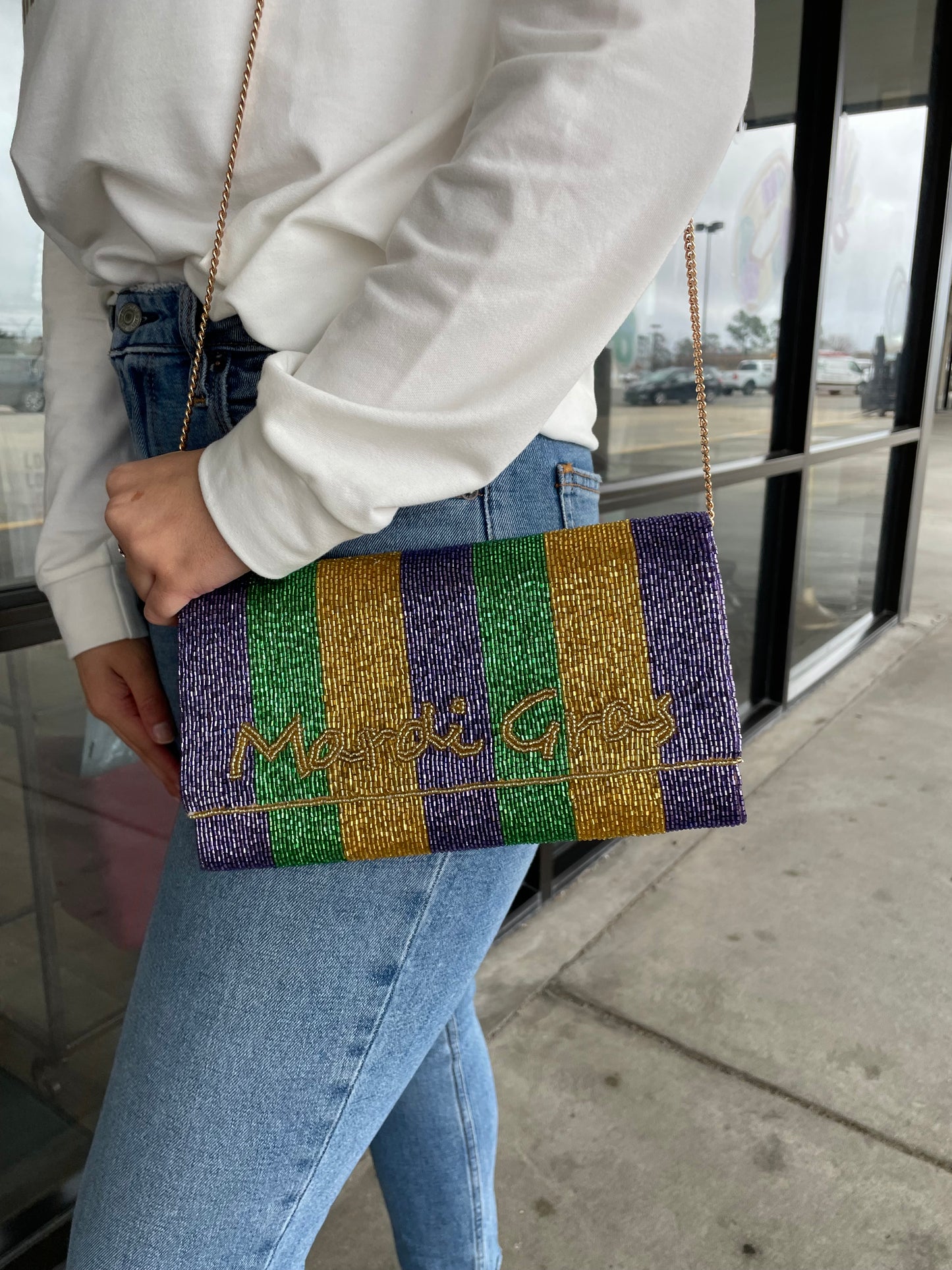 Mardi Gras Beaded Crossbody MULTI