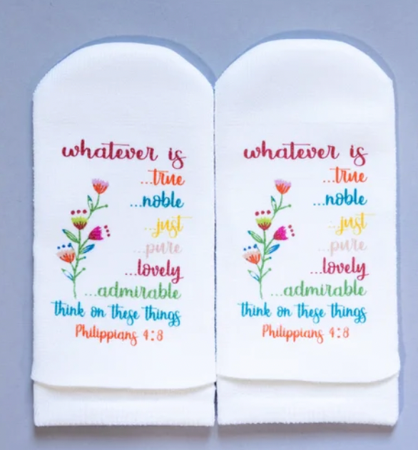 Philippians 4:8 Socks