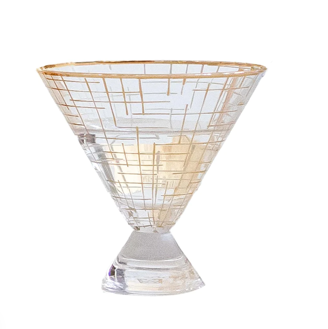 Gold Hatch Martini Glass