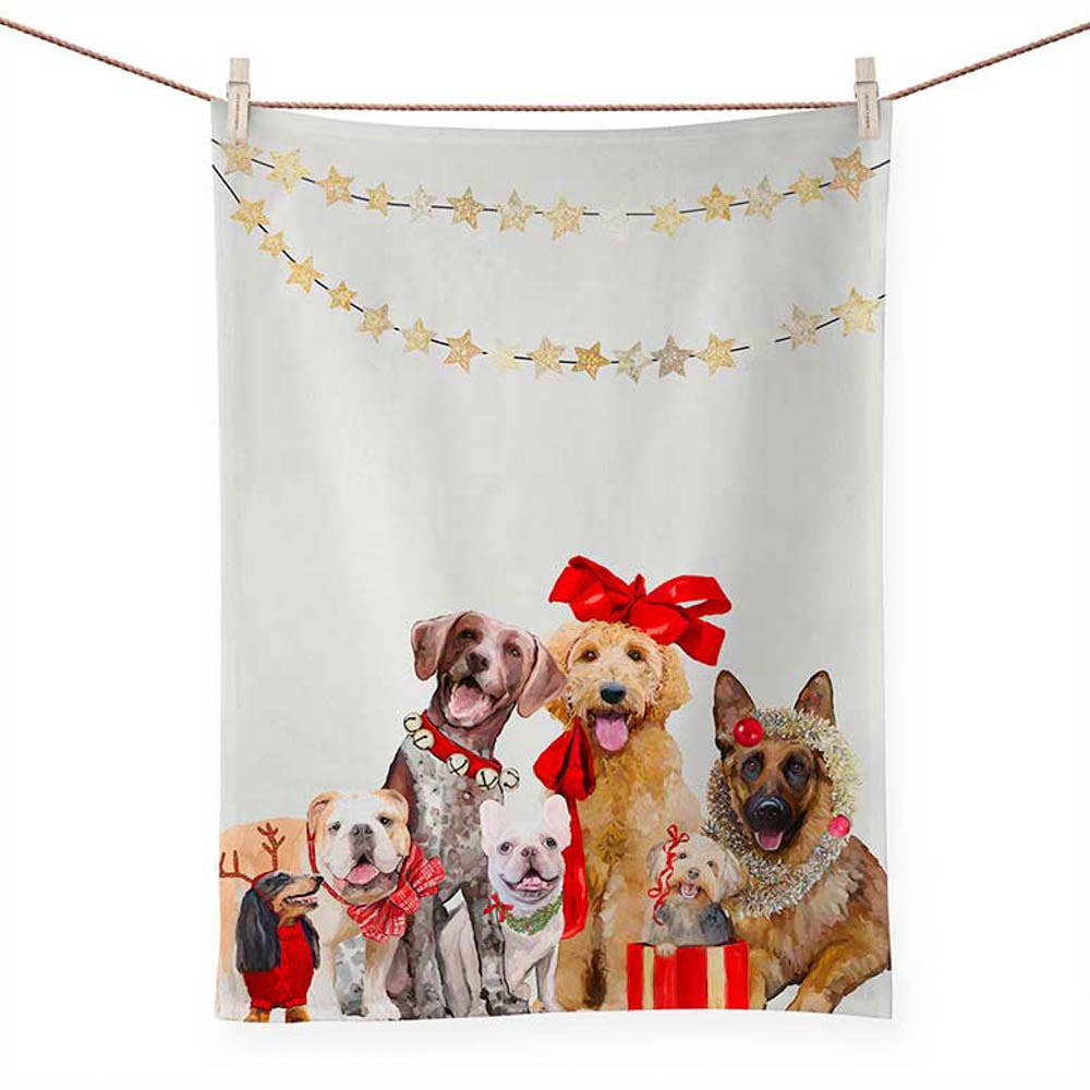 Holiday - Festive Puppy Pack by Cathy Walters Tea Towels