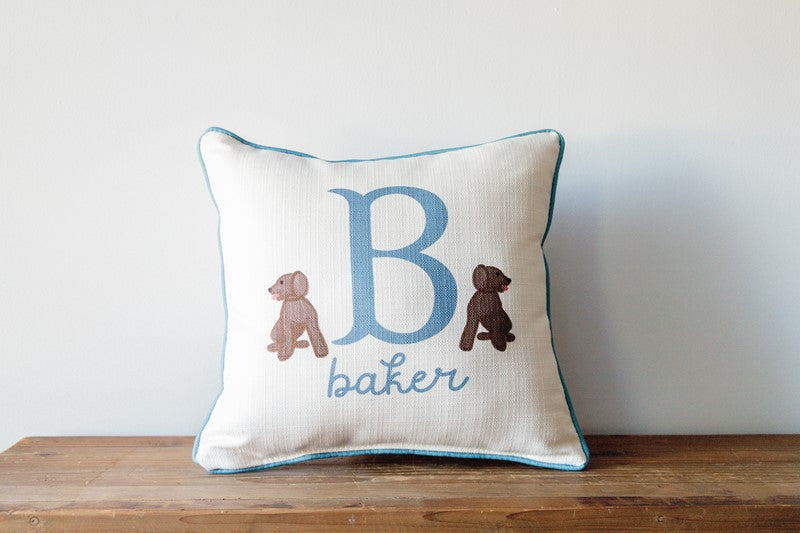 Custom Name Pillow with Dog