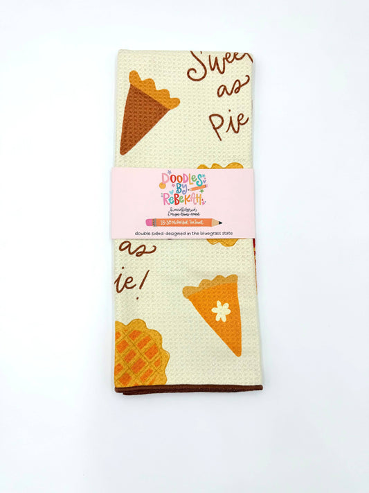 Sweet as Pie- Microfiber Waffle Weave Tea Towel