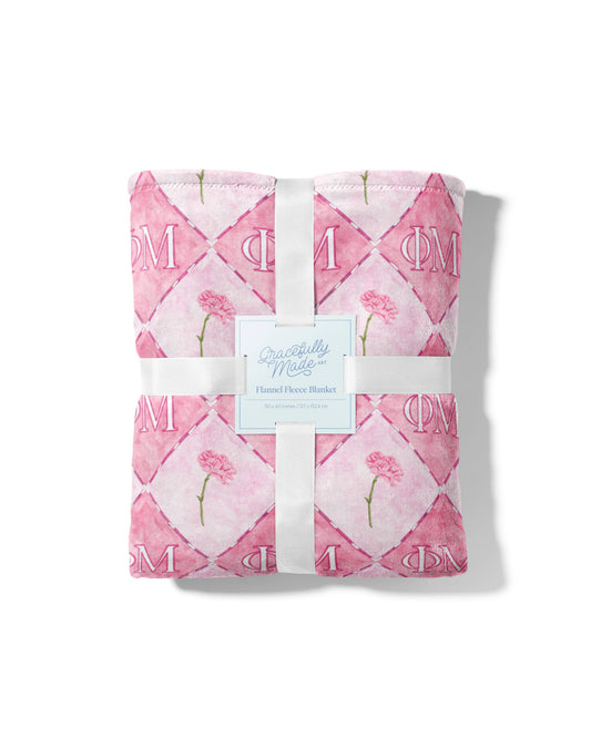 Phi Mu Flannel Fleece Blanket