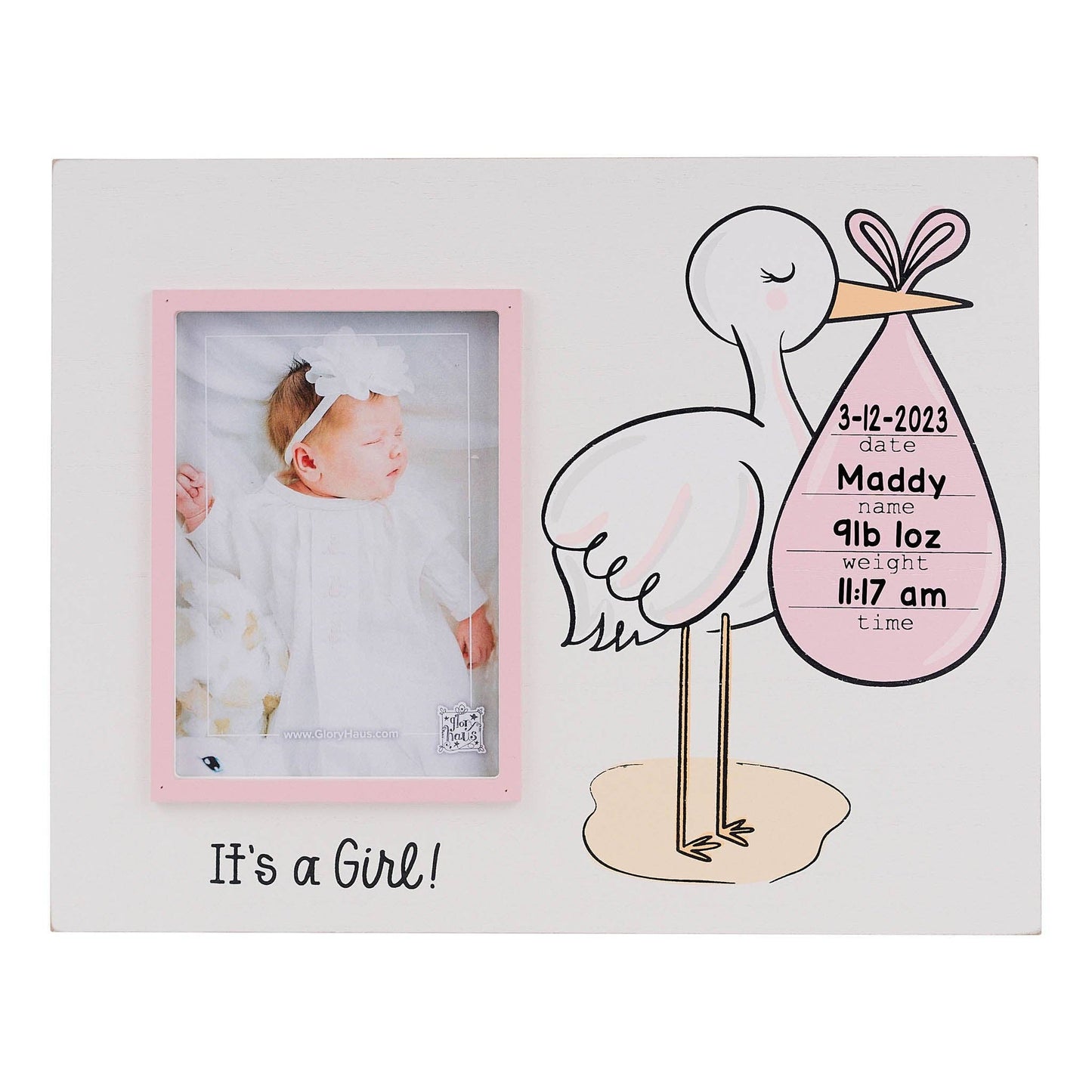 Stork Baby Announcement Frame